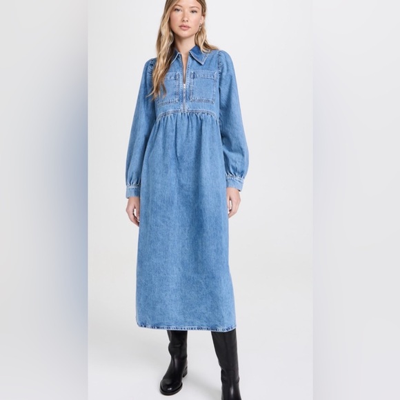 Aligne Gabriella Light Denim Dress Sz 6 US/Sz 10 UK - Picture 1 of 11